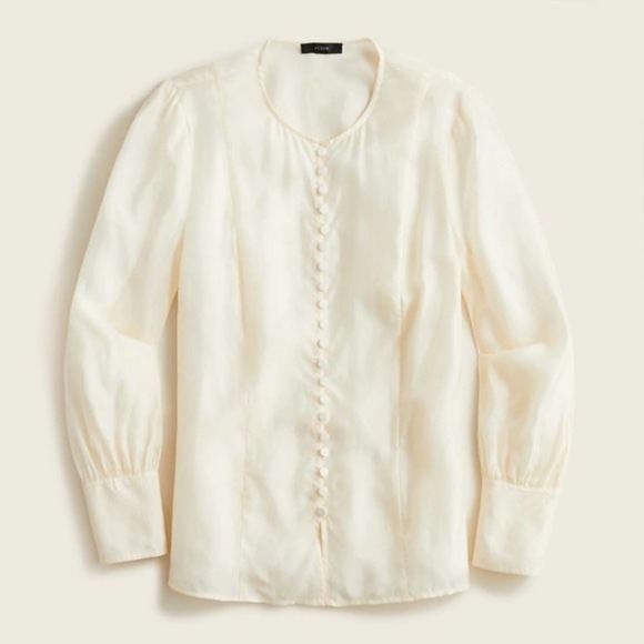 J. Crew Tops - J. Crew Eco NWT Cupro button covered top 0